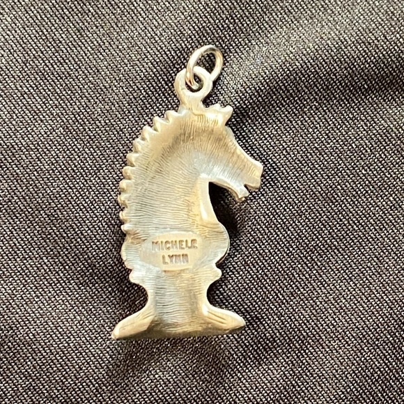 Michele Lynn Knight Chess Pendant, Vintage, Metal - Picture 2 of 7